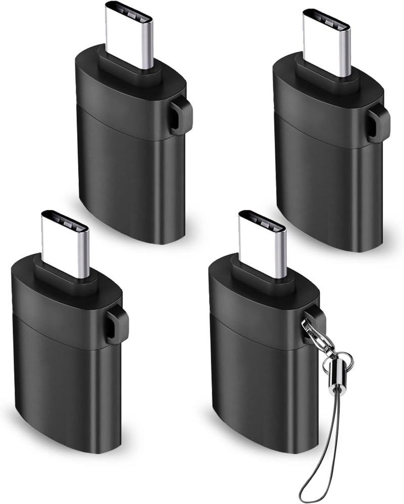 OITYEUF USB C to USB Adapter 4 Pack,USBC Male to USB A 3.0 Female OTG Adapter, Type C Thunderbolt 4 Converter for iPhone 15 Pro Max Plus,MacBook Pro Air2024,Samsung S24 S23 S22 S21 Galaxy,iPad (Black) - Image 1